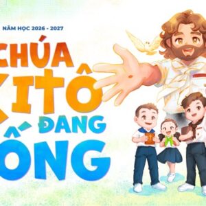 Banner năm học chủ đề "Chúa Kitô Đang Sống"